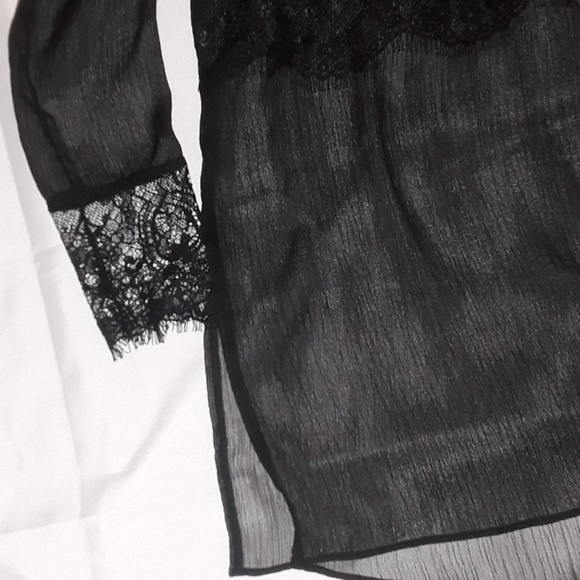 Black Shirt dress sheer/Lace - Picture 4 of 8